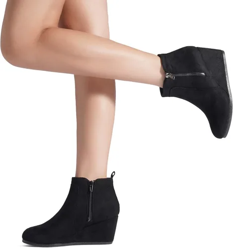 Vista 7 de DREAM PAIRS Women's Suede Low Wedges Ankle Boots