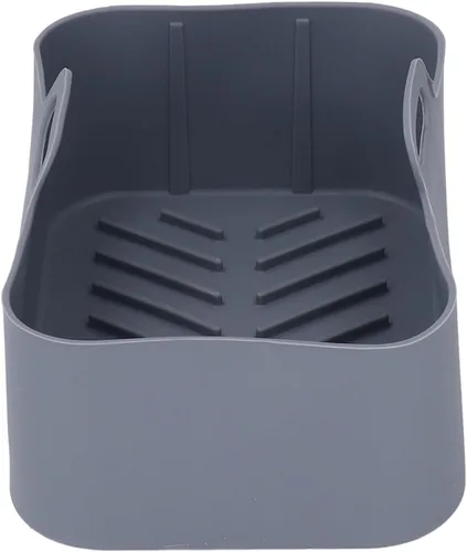 Vista 7 de Airshi Freidoras de silicona, cesta rectangular apta para lavavajillas, antiadherente, reutilizable, para la cocina del hogar (rojo y gris)