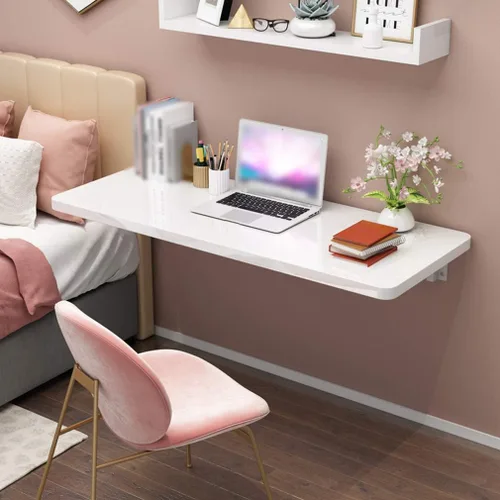 Vista 3 de Mesa de pared plegable consola de cocina mesa de comedor, mesas de barra multifunción, escritorio de computadora flotante, mesa de aprendizaje