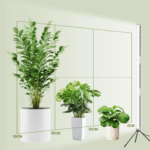 Vista 6 de Lámpara de plantas súper brillante de 48" T10, luz de cultivo de pie de espectro completo de 6000k, 3 modos y 5 niveles de atenuación, temporizador