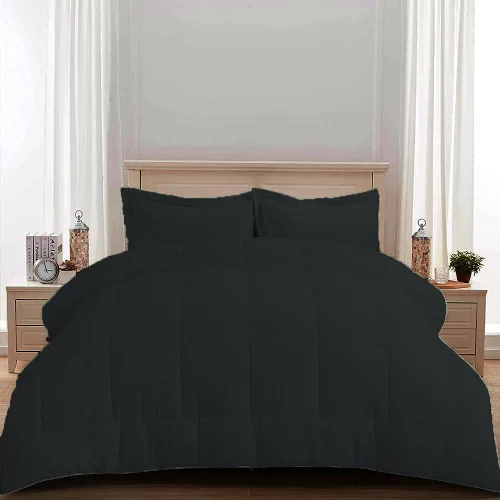Vista 16 de Edredón 100% algodón egipcio de 500 GSM, súper suave, relleno alternativo de plumón con 2 fundas de almohada, colección de insertos para clima frío
