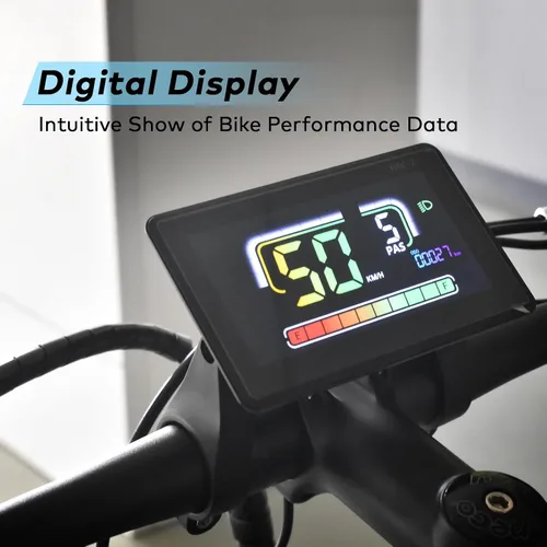 Vista 3 de Pantalla Ebike, protocolo UART Nº 2, conexión inalámbrica de aplicación para computadora de ciclismo LCD colorida, con puerto de carga USB, pantalla