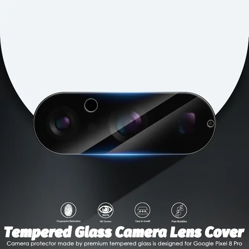 Vista 2 de Orzero Paquete de 3 protectores de lente de cámara compatible con Google Pixel 8 Pro de 6.7 pulgadas, protector de vidrio de cámara de alta