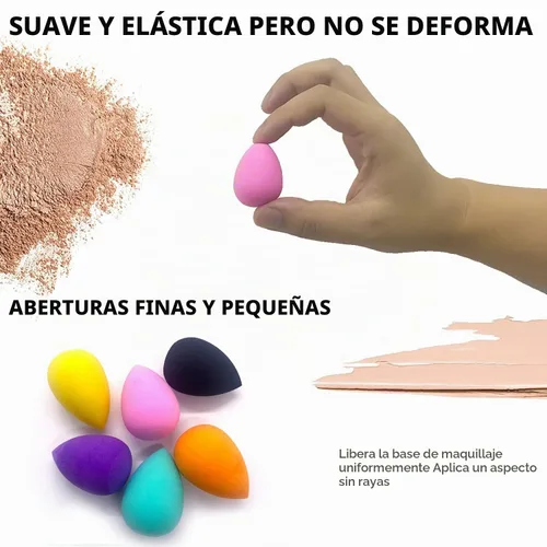 Vista 5 de Pequeña esponja de maquillaje a granel: 30 esponjas de maquillaje de base de varios colores para base, esponjas de maquillaje para cara (30 piezas)