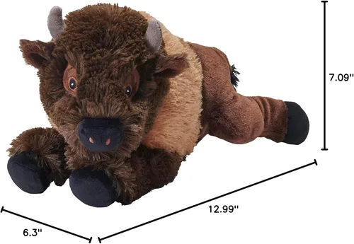 Vista 2 de Wild Republic Ecokins, bisonte, animal de peluche, 12 pulgadas, regalo para niños, juguete de peluche, hecho de botellas de agua recicladas hiladas
