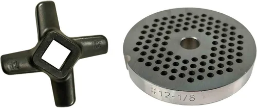Vista 7 de Placa para picadora de carne reversible #12 de 1/8 pulgadas - Cozzini Cutlery Imports (placa #12-1/8)