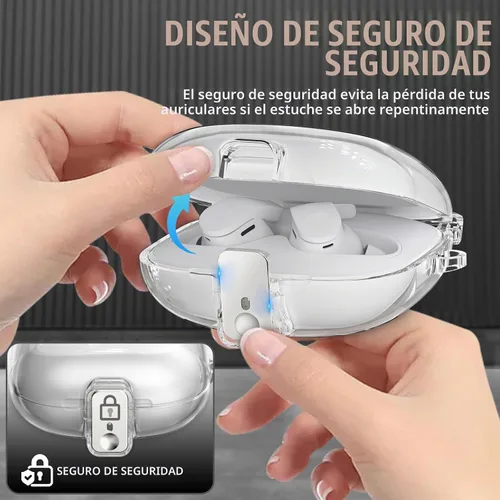Vista 3 de Inesore para Beats Fit Pro con funda de bloqueo de seguridad (transparente)