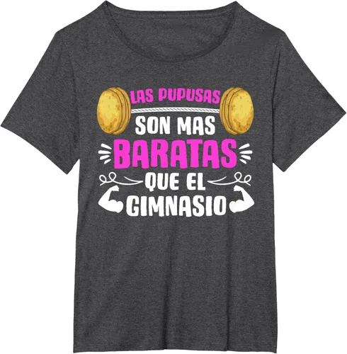 Vista 5 de Las Pupusas Que El Gimnasio - Camiseta salvadoreña salvadoreña, Negro, S