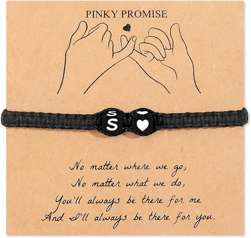 Vista 32 de Pulsera inicial para hombres y mujeres con letra, pulseras de dijes a juego para parejas, pulseras hechas a mano, regalo para novio y novia, regalo