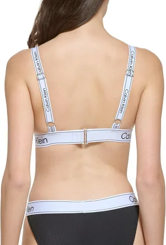 Vista 6 de Calvin Klein Conjunto de bikini de cintura baja con logotipo elástico y triángulo para mujer
