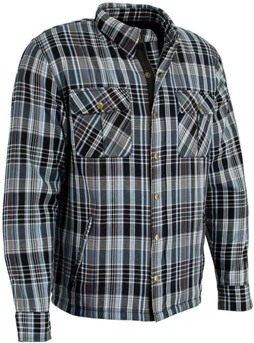 Vista 15 de Milwaukee Leather Camisa de montar de franela blindada a cuadros para hombre con refuerzo de fibra de aramida y armadura extraíble CE - S