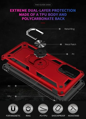 Vista 11 de Funda para Galaxy Note 10 Lite - Soporte magnético para anillo de coche Soporte Kickstand Defender Funda protectora para Samsung Galaxy Note 10 Lite