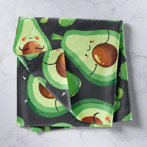 Vista 2 de Manfei Bonito tapiz de aguacate con estampado de corazones verdes y grises para colgar en la pared para niños, niñas y adolescentes, tapiz de pared