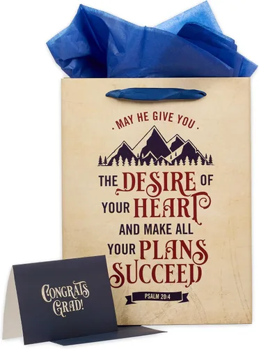 Vista 24 de Christian Art Gifts Bolsa de regalo grande de las Escrituras de Paisaje con tarjeta de felicitación y juego de papel de seda para niños: cada