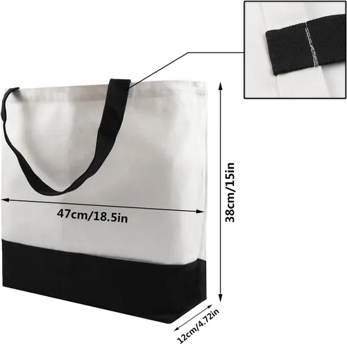 Vista 3 de OKBA Sublimation Tote Bags,polyester tote bags for sublimation, blank canvas tote bags for DIY Crafting and Decorating