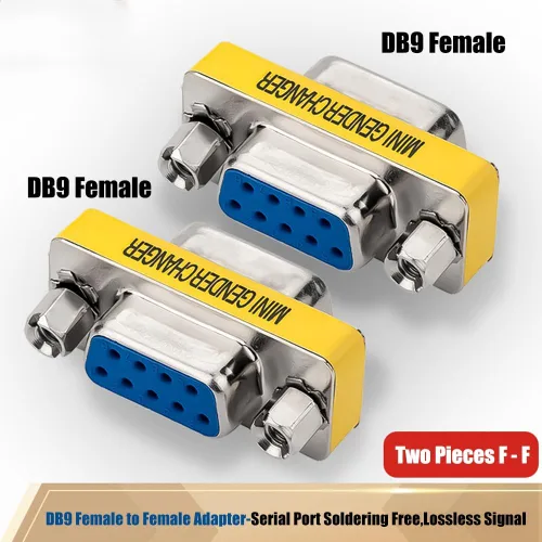 Vista 3 de Paquete de 6 adaptadores serie RS232 de 9 pines DB9 hembra a hembra acoplador DB9 hembra a macho conector macho a macho Mini cambiador de género