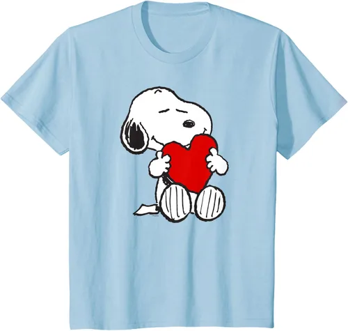 Vista 8 de Peanuts Camiseta de San Valentín Snoopy Hugging Heart, Negro