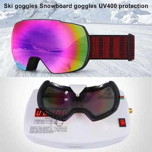 Vista 9 de OULAIQI Gafas de esquí de nieve, protección OTG UV400, anti niebla, esquí, patinaje, snowboard, gafas de snowboard para hombres, mujeres y jóvenes