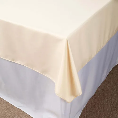 Vista 5 de Efavormart - Mantel cuadrado de lino de poliéster sin costuras, 54 x 54 pulgadas, color beige, para banquetes de boda, fiesta, restaurante