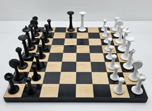 Vista 7 de Juego de ajedrez grande de 15.7 pulgadas con piezas de ajedrez ponderadas de aleación de zinc de alto polímero, juegos de ajedrez para adultos