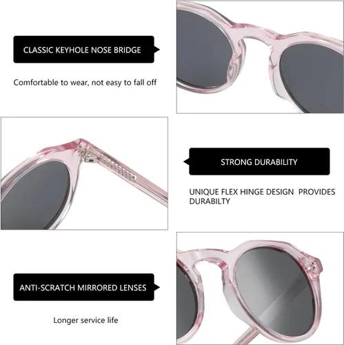 Vista 41 de ZENOTTIC Gafas de sol polarizadas redondas vintage para hombres y mujeres con protección UV400