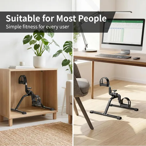 Vista 6 de Pedal Exerciser Mini Stationary Cycle with Adjustable Resistance, Under Desk Bike for Home Exercise Equipment, Lightweight and Compact