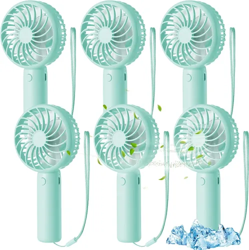 Vista 42 de Tujoe Mini ventilador de mano potente de 3 velocidades, ventilador personal pequeño portátil recargable con base USB para mujeres, maquillaje