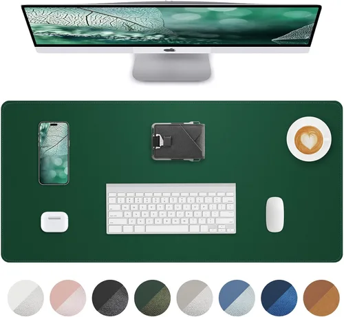Vista 28 de Tapete protector para escritorio y mouse, antideslizante, de piel sintética, tapete impermeable de escritura para laptop, para oficina y hogar