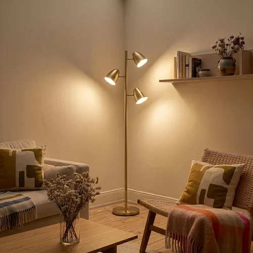 Vista 7 de Brightech Jacob - Lámpara de pie LED moderna, lámparas de pie brillantes para salas de estar y dormitorios, lámpara de iluminación LED alta