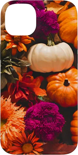 Vista 15 de Funda con temática de otoño para iPhone 16, diseño de calabaza, niña, mujer, diseño vintage de otoño