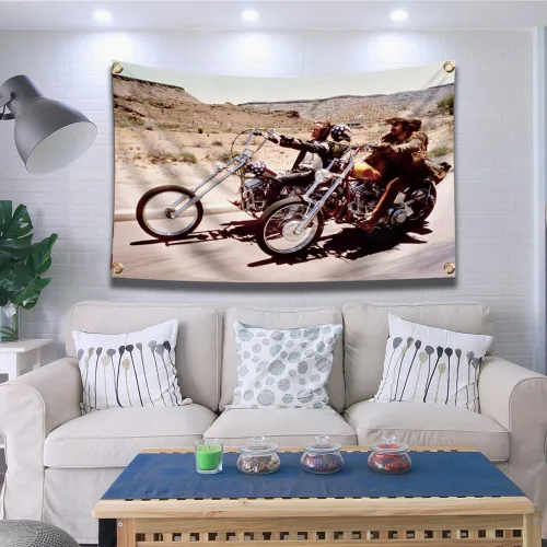 Vista 2 de ENMOON Tapiz de película, bandera de pared, impresión de 3 x 5 pies, decoración del hogar
