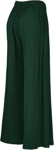 Vista 2 de Made By Johnny Pantalones palazzo plisados de pierna ancha con cordón para mujer