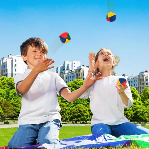 Vista 5 de ArtCreativity Bolas de malabares para principiantes y profesionales (juego de 3) juguete de aprendizaje, juego de bolas de malabares para aprender a
