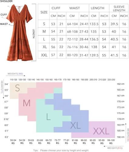 Vista 6 de Vestido largo de encaje para mujer de manga corta y cuello en V, vestido de fiesta estilo bohemio con cintura fruncida, vestido bohemio para mujer