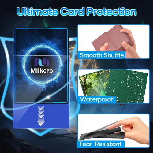 Vista 5 de Mlikero 1200 fundas para tarjetas, fundas para tarjetas mágicas mate, suaves y resistentes al desgarro, aptas para MTG, TCG, CCG (12 colores)