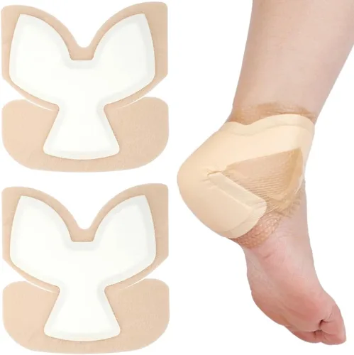 Vista 10 de Apósito de espuma de silicona con borde para talón, vendajes sacrales adhesivos impermeables con acolchado absorbente para codo, muñeca, pie