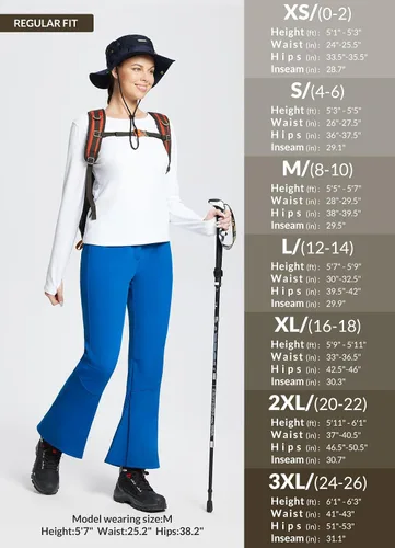 Vista 6 de BALEAF Women's Fleece Lined Snow Ski Pants Waterproof Windproof Softshell Insulated Slim Thermal Pants Zipper Bottom Leg