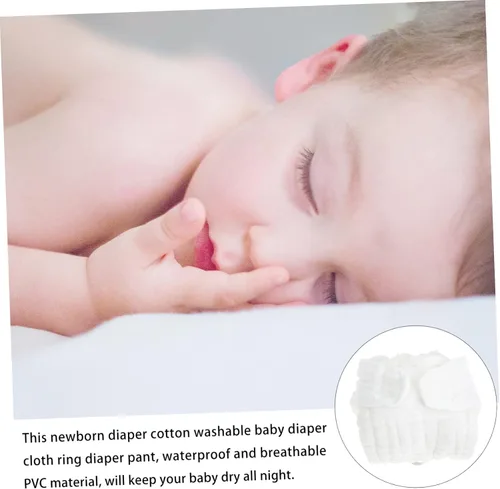 Vista 3 de Healeved Pañales de tela lavables para recién nacidos, talla S, pañales reutilizables para bebé con tela impermeable y transpirable, protección