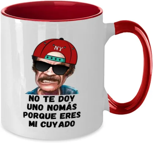 Vista 2 de Regalo para cuyado taza de café 2 colores roja y blanco no te doy una nomas