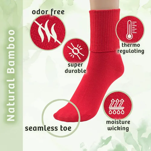 Vista 4 de Silky Toes Calcetines sin costuras de bambú para niñas, 3 o 6 unidades, para uniforme escolar