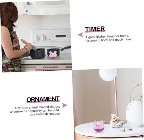 Vista 2 de PRETYZOOM Temporizador de dibujos animados Reloj decorativo de cocina para niños, temporizador giratorio para niños pequeños, cronómetro digital