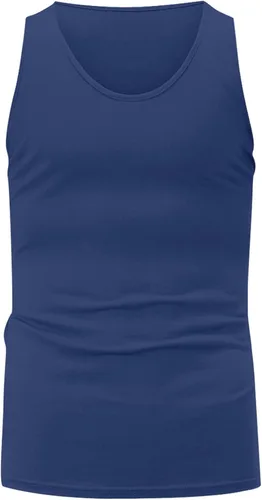 Vista 3 de Camiseta sin mangas para hombre, casual, color liso, para entrenamiento, gimnasio, sin mangas, camiseta básica, transpirable y suave, camisetas