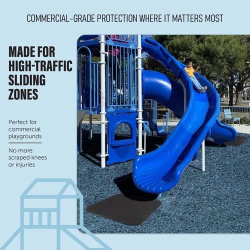 Vista 5 de Playsafer Alfombrilla de goma comercial resistente para toboganes y columpios, 1.5 pulgadas de grosor, 36 x 36 pulgadas Negro