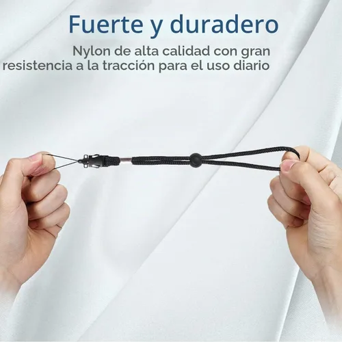 Vista 3 de Correa para el cuello para cámara y teléfono celular Digital Nc (estilo cordón) ajustable con liberación rápida (aplicable en muchos dispositivos)