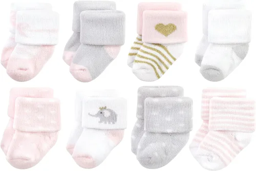 Vista 129 de Hudson Baby - Calcetines de algodón para bebés recién nacidos y Terry para niñas bebés