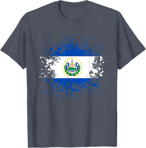 Vista 19 de Camiseta Salvador Patrimonio de la Familia Salvadoreña País Bandera de El Salvador, Negro