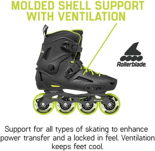 Vista 6 de Rollerblade Lightning - Patines en línea urbanos para hombre, color negro y lima