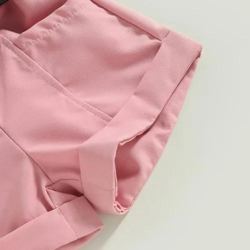 Vista 61 de TheFound Trajes de verano para niñas pequeñas, sin mangas, de punto acanalado, halter, pantalones cortos, ropa para recién nacidos, conjunto de 3