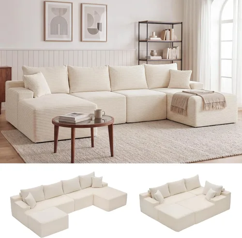 Vista 62 de Mangodan - Sofá seccional en forma de nube, sofá sin huesos para sala de estar, sofá seccional modular con asiento profundo, sofá esponjoso y cómodo