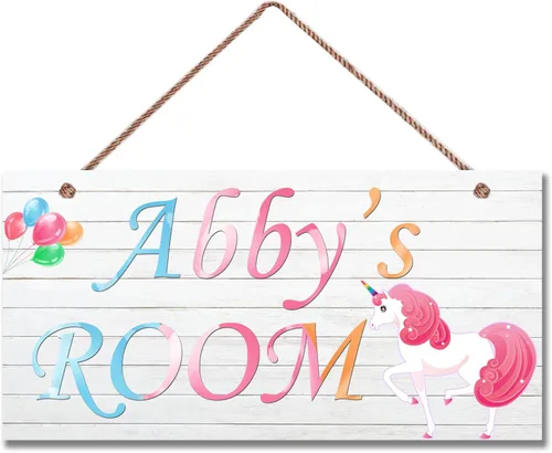 Vista 20 de Letrero personalizado, letrero mágico de unicornio, unicornio arcoíris para habitación de niños, decoración de pared con nombre personalizado